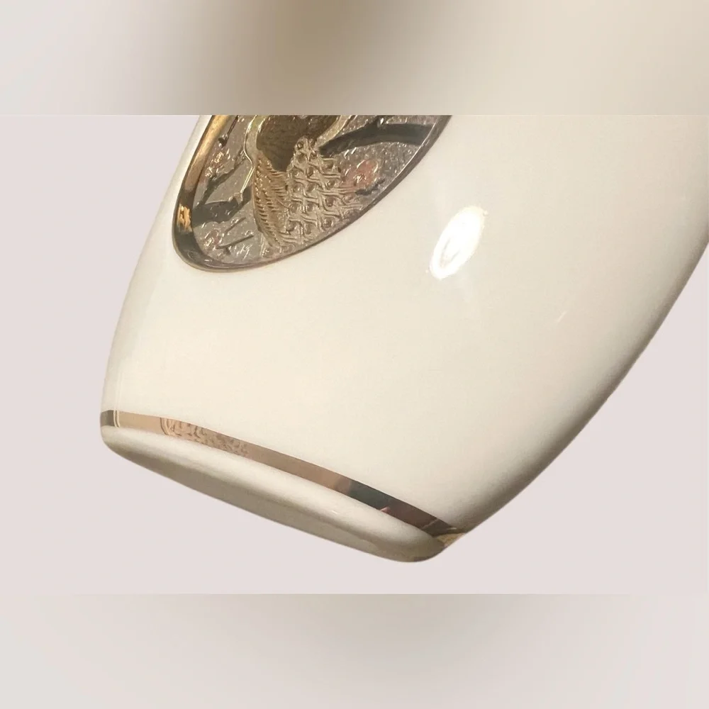 Japanese Chokin Art Vase – Peacocks & Cherry Blossoms